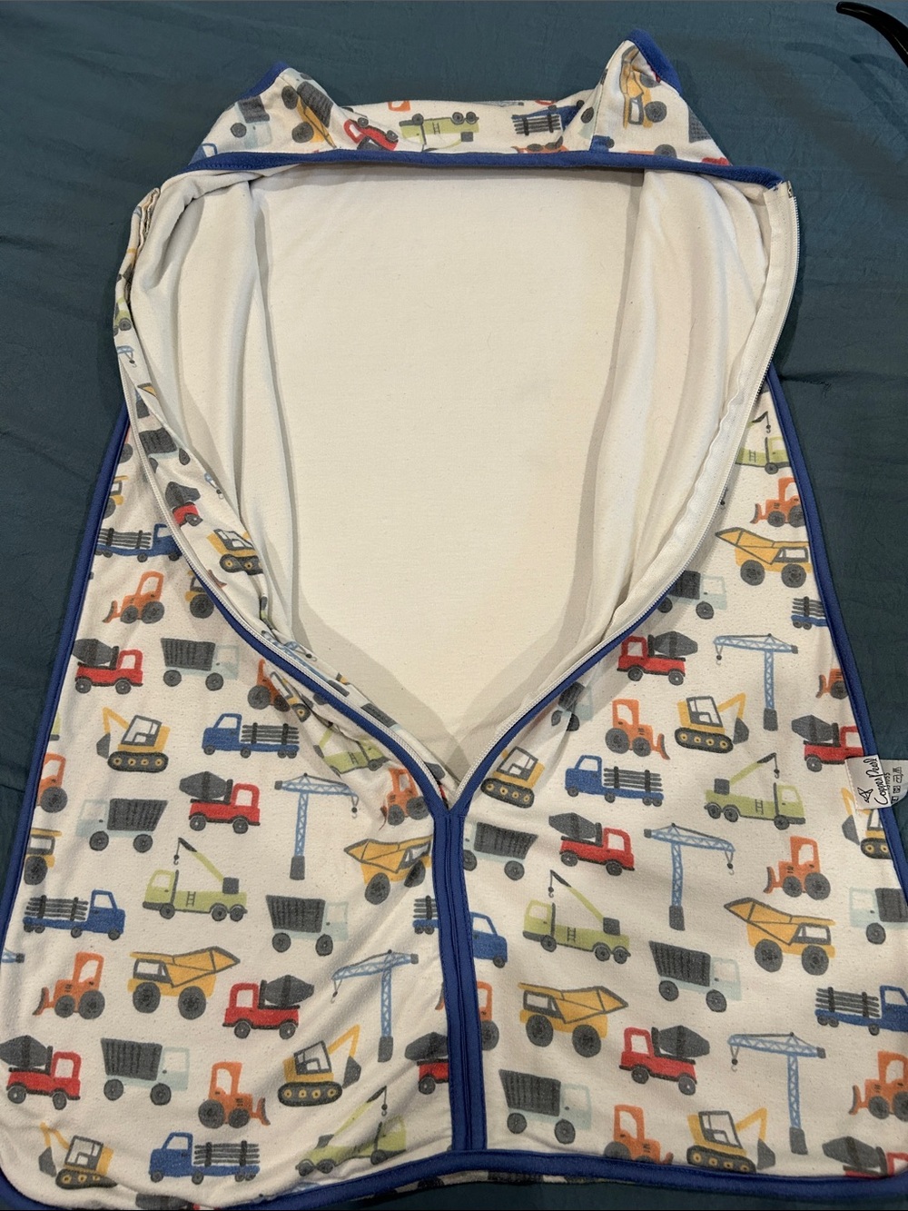 Copper Pearl Bamboo Sleeveless Sleep Sack with Construction Vehicle Print - Picture 5 of 5
